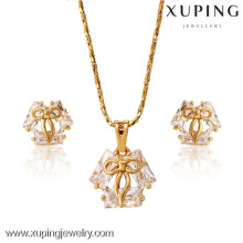 62654-Xuping 18K Gold überzogener feiner Schmuck-eleganter Kristallschmucksachesatz